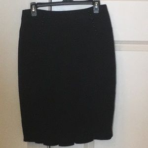 Black Pencil Skirt with Flair Ruffle Back